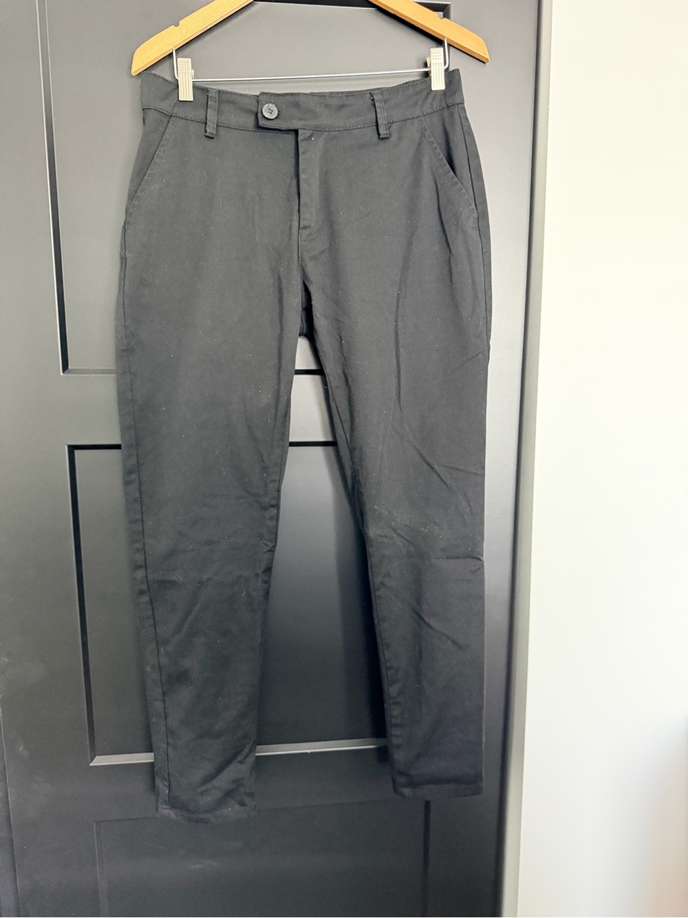 Men's Black Dress Chino Pants - Tailored Slim Fit